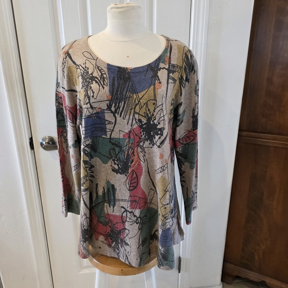 Shana Abstract Patterned Women's Tunic Wool Blend